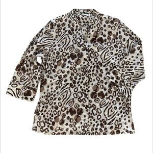 Tweeds 100% linen size 1X oversized tunic button down shirt